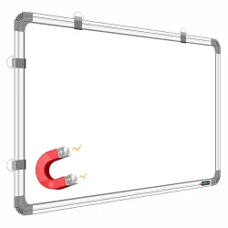 YAJNAS White Board Non Magnetic White Board with Chalk Board, Heavy-Duty Aluminium Frame Green White Board (Magnetic White 1.5x2 Feet)