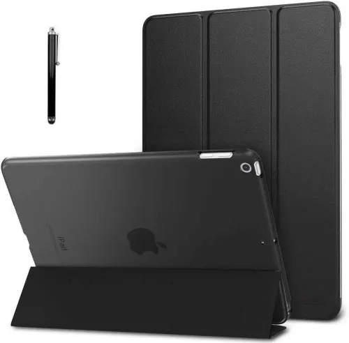 Image of YAOJIN Flip Cover for iPad 10.2 9th Gen (2021) / 8th / 7th Gen Faux Leather Smart Flip Cover with Stylus Pen (Black, Mag