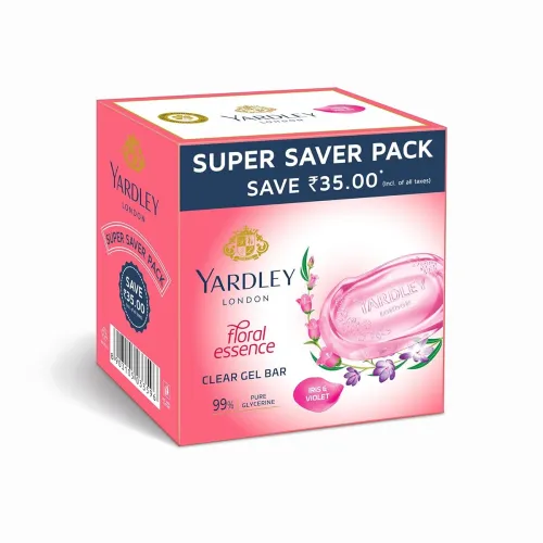 Image of Yardley London Yardley Clear Gel Bar Iris And Violet - With 99% Pure Glycerin And Natural Floral Oils -125Gx3