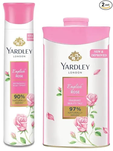 Image of Yardley London English Rose Perfumed 250g powder Spray For Women, 150ml