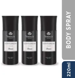 Yardley London Gentleman Classic With Woody Fougere Notes Body Deodorant Spray  -  For Men (660 ml, Pack of 3)