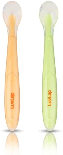 Image of YASH Soft Silicone Baby Feeding Spoons (Pink & Blue)