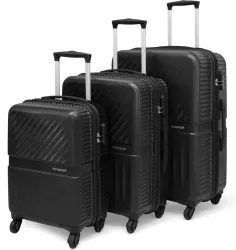 YAYAVAR Hard Body Set of 3 Luggage 4 Wheels - MIAMI - Black