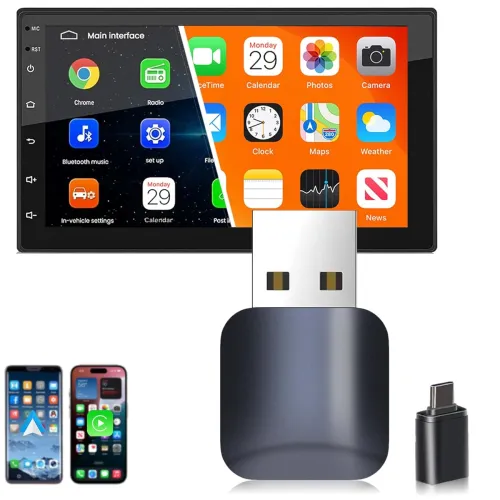 Image of YEARWIN 2-in-1 wireless Carplay and Android Auto adapter