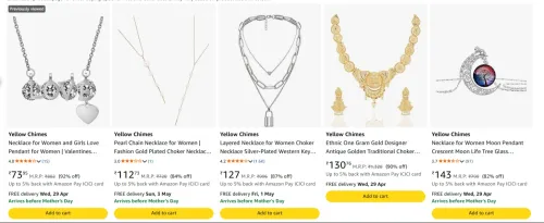 Image of Yellow Chimes Jewellery starting at ₹73