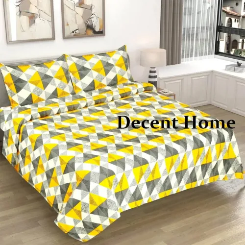 Image of Yellow Floral Microfiber Queen Bedsheet