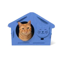 YellowCult Foldable Small Pet House Blue 50 x 38 cm