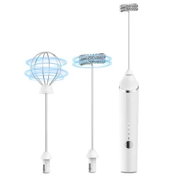 Yelogash Rechargeable Electric Milk Frother and Mixer, Frother Coffee Maker, 3-Speed Beater, Stand-up Design, 2 Styles S