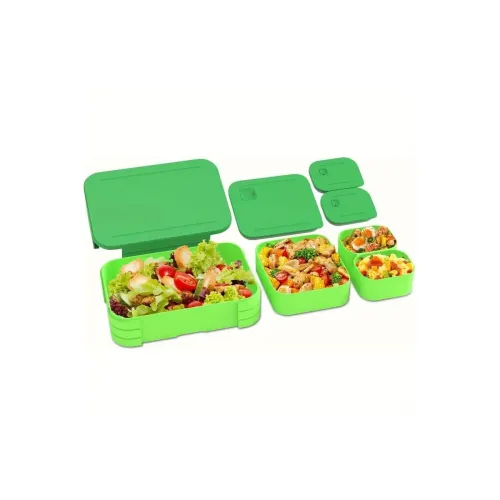 Image of YELONA Bento Lunch Box - 1100 ML for Adults & Kids | 3 Compartment Food Container with Separate Lids | Leakproof, Microw