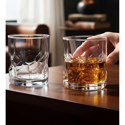 Image of Yera Prima Oak Whisky/Scotch/Water Glasses- 285 ml Each -Set of 6 pcs Tumblers