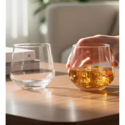 Yera Prima Oak Whisky /Scotch /Water Glasses- 300 ml Each -Set of 6 pcs Tumblers Lead-Free Whiskey Glasses for Scotch Bourbon Cognac Brandy Cocktail Whiskey