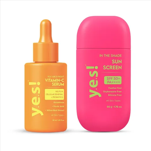 Image of Yes! Skincare In The Shade Sunscreen(50g) + T Vitamin C Serum(30g) with Glutathione