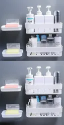 YIXTY Wall Mount Bathroom Shelf Combo (8 Shelves, White)