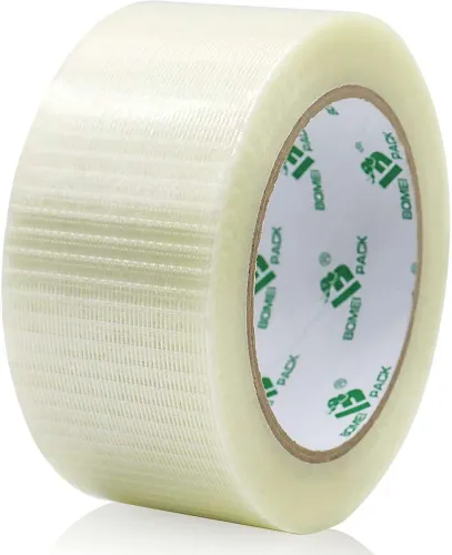 Image of YMD Transparent Bi-Directional Filament Strapping Tape, 6.7 Mil x 2 Inch x 30yds Protection Tape (White)