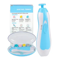 YMDD Baby Electric Nail Trimmer Kit (6-in-1, Blue)