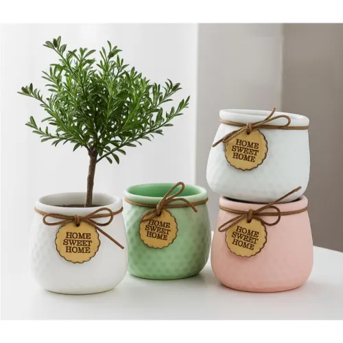 Image of Yo Green Ceramic Plant Pot for Indoor & Outdoor