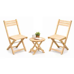 YO Green Wooden Round Chair and Table
