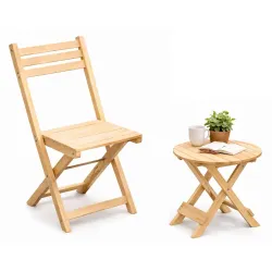 Yo Green Wooden Round Table and Chair Set 