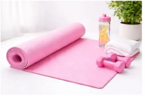 Image of CLOUDHUB Yoga Mat, Pink, Non-Slip Surface, for Exercise, Fitness, and Workout