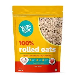 Yogabar 100% Rolled Oats 400g|Premium Golden Oats|Gluten Free|No Added Sugar
