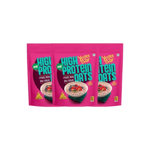 Image of Yogabar 26g High Protein Oats (1kg x 3) Fruits Nuts & Seeds Breakfast Cereal with Wholegrains,