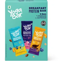 Yogabar Breakfast Bars Variety Pack of 6 Protein Bar x 45g