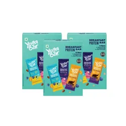 Yogabar Breakfast Protein Bars, 18 Assorted Bars | High Protein All in One | No Preservatives - No Artificial Flavours |