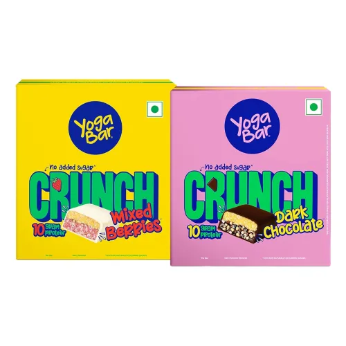 Image of Yogabar Crunch Bars Variety Pack of 24 bars (12 x 2)