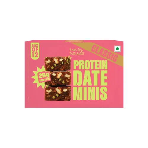 Image of Yogabar Date Minis | 3g Protein per Bite | Made with Dates, Almonds, Cashews & Pistachios | Naturally Sweetened with Dat