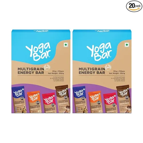 Image of Yogabar Energy Bars - Pack Of 20|Healthy Diet With Fruits,Nuts,Oats And Millets,Gluten Free And High Protein Crunchy Gra