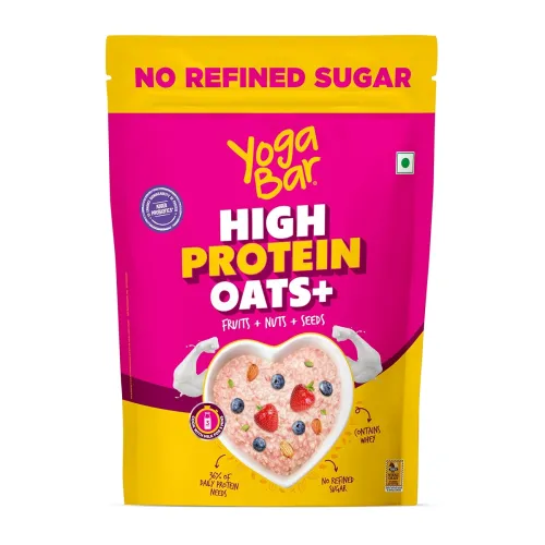 Image of Yogabar High Protein Oats 850gm, Fruit & Super Seeds | 23g Protein, Breakfast Cereals Oatmeal For Weight Management | Co