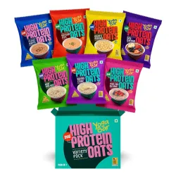 Yogabar High Protein Oats (Variety Pack of 7) 