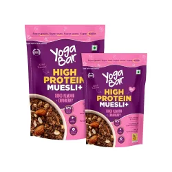 YogaBar High Protein Muesli Combo Choco Almond & Cranberry (23g Protein)