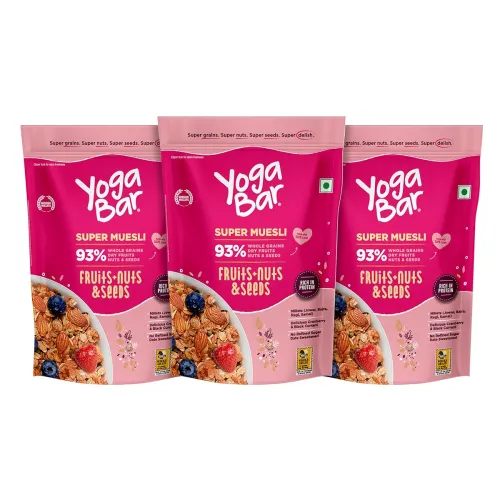 Image of Yogabar Wholegrain Breakfast Muesli Fruits (700g pack-3)
