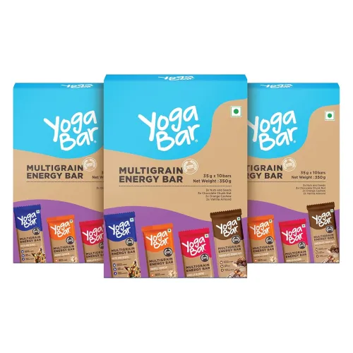 Image of Yogabar Multigrain Energy Bars, 30 Bars | Healthy Diet with Fruits, Nuts, Oats and Millets | Gluten Free and High Protei
