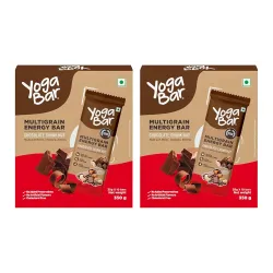 Yogabar Multigrain Energy Bars - Chocolate Chunk 20 Bars - Daily Protein Snack, High Energy & Nutrition Bars - with 8g P