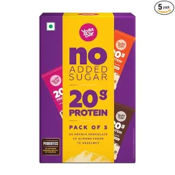 Yogabar No Added Sugar 20g Protein Bars (Pack of 5 x 70g Each)