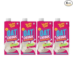 Yogabar Oat Milk Unsweetened (4x1L) | Barista Approved | Fortified with Vitamin B, D & Calcium |Dairy & Lactose Free Mil