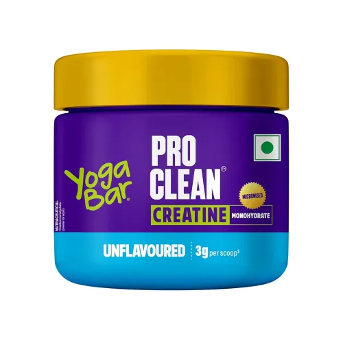 Image of Yoga Bar Pro Clean Creatine Monohydrate | Micronised | Unflavoured | 3g Per Scoop | 100g | Easy Mix Formula for Fitness 