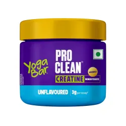 Yoga Bar Pro Clean Creatine Monohydrate | Micronised | Unflavoured | 3g Per Scoop | 100g | Easy Mix Formula for Fitness 