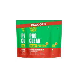 Yogabar Pro Clean Plant Protein | Coffee Flavour with Monk Fruit | 25g Protein per Serving | Clean & Natural Blend | 500