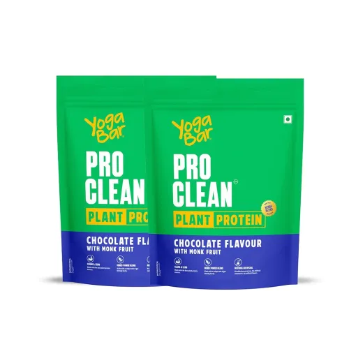 Image of Yogabar Pro Clean Plant Protein | Chocolate Flavour with Monk Fruit | 25g Protein per Serving | Clean & Natural Blend | 