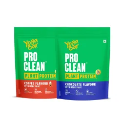 Yogabar Pro Clean Plant Protein Powder Chocolate & Coffee Flavours (2 x 500g)