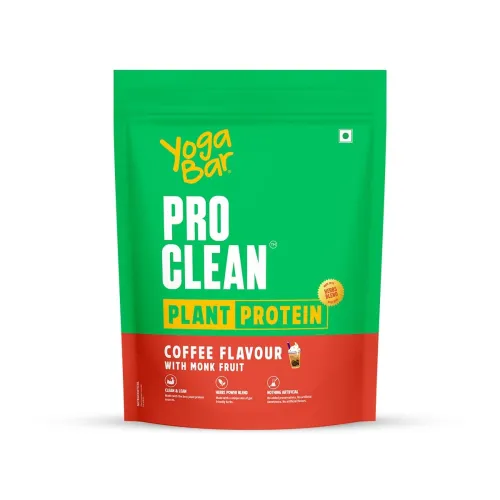 Image of Yogabar Pro Clean Plant Protein | Coffee Flavour with Monk Fruit | 25g Protein per Serving | Clean & Natural Blend | Veg