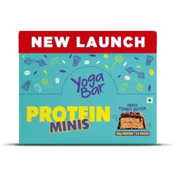 Yogabar Protein Minis 4g Protein|24 Bars|Choco Peanut Butter|Dark