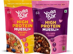 Yogabar Protien Muesli Combo | Choco Almond & Cranberry | Fruit & Nut | 1.7kg |23g protein Pouch (2 x 0.85 kg)