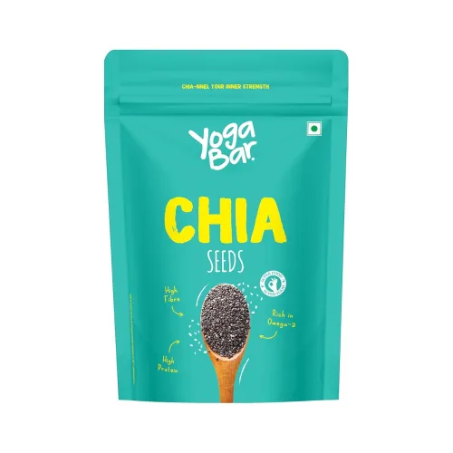 Image of Yogabar Roasted Chia Seeds Grade - Black Calcium, Iron & Zinc - Diet Food Healthy Snacks 250g