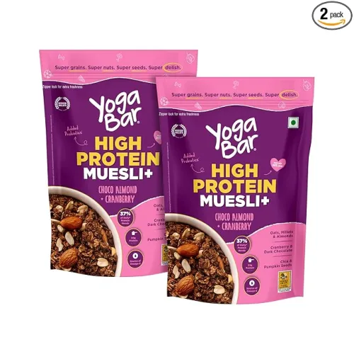 Image of Yogabar Super High Protein Muesli 350g | 23g Protein | With Probiotics and Whey | No Refined Sugar | Easy on gut | Choco