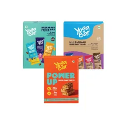 Yogabar Variety Combo Pack, 21 Bars | Power Up 20g Protein Bar x 5 | Breakfast Bars x 6 | Energy Bars x 10 | Ideal for Pre & Post Workout, Protein Snack, Keto Diet, Daily Protein