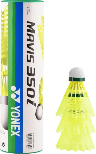 Image of YONEX Mavis 350i Nylon Shuttle Yellow (Slow, 75, Pack of 6)